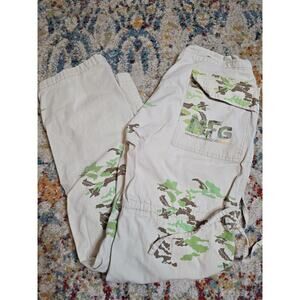 Vintage 90's Marithe Francois Girbaud Army Camo Khaki Shuttle Tape Pants 34x30